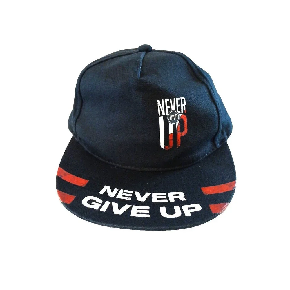 Black & Red ‘Never Give Up’ Hat – Dark Street Edge Snap Back